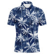 Men Golf Polo Upf Shirts With Tropical Background Blue Watercolor Palms Custom Team Golf Polo Shirts
