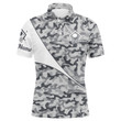 Personalized Gray Camo Golf Shirt Custom Name Men Golf Polo Shirts Gifts For Golf Lovers