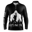 Funny Bigfoot Golf Shirts Mens Golf Polo Lets Par Tee Custom Name Black Golf Shirt