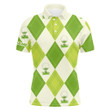 Mens Long Sleeve Golf Tops Custom Name Green Pattern Shirts Personalized Gifts For Golf Lovers