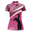 Pink womens golf shirt custom name gifts for golf sport lovers Womens golf polo shirt NQS3625 - 1