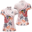 Just golf it Women golf polo shirt pink tropical flamingo pattern custom name golf gift for women NQS3698 - 1
