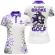 Funny purple halloween golf shirt custom name women golf polo shirt - My broom broke so now I golf NQS3786 - 1