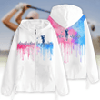 Womens Golf Windbreaker Jacket Shirt Golf Heart Beat Watercolor Windbreaker Jacket Women Golf Shirt
