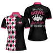 Personalized 3D Bowling Shirts for Women Custom Quick-Dry Bowling Shirts Short Sleeve Polo for Girls Funny Yes I Do Bowl Like A Girl Try to Keep Up Bowling Shirts for Women Retro BW-033 - 1