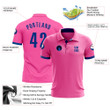 Custom Pink Royal Performance Golf Polo Shirt