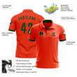 Custom Orange Green Performance Golf Polo Shirt