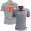 Custom Gray Orange Performance Golf Polo Shirt