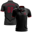 Custom Black Crimson Performance Golf Polo Shirt