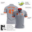 Custom Gray Orange Performance Golf Polo Shirt