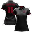 Custom Black Crimson Performance Golf Polo Shirt