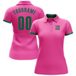 Custom Pink Kelly Green Performance Golf Polo Shirt