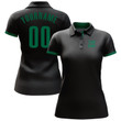 Custom Black Kelly Green Performance Golf Polo Shirt