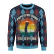 Customspig Ugly Sweater Papa Is My Name Golf Is My Game Ugly Christmas For Men Women Holiday Sweater