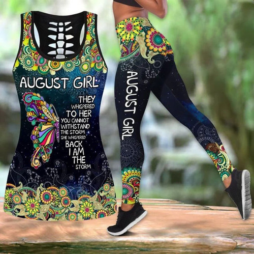 August Girl Hippie Butterfly I Am The Storm Hollow Tank Top And Leggings
