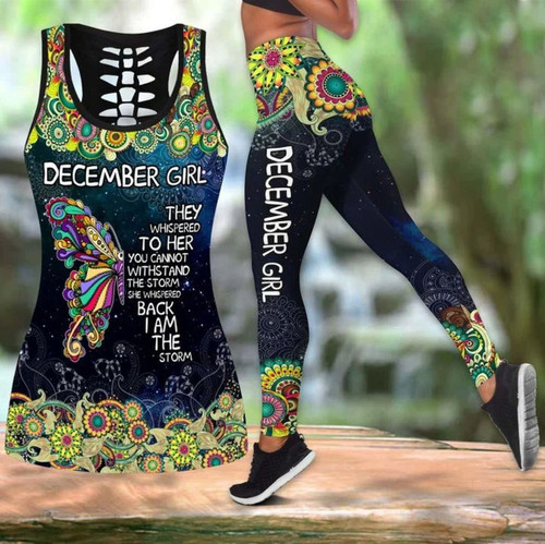 December Girl Hippie Butterfly I Am The Storm Hollow Tank Top And Legging