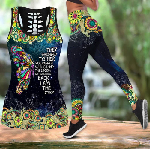 Hippie Butterfly I Am The Storm Hollow Tank Top And Leggings