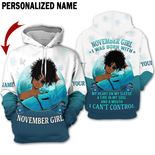 Personalized Name Birthday Outfit November Girl I Can't Control I Can't Control 3D All Over Printed Birthday Shirt