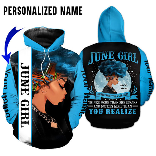Personalized Name Birthday Outfit June Girl You Realize All Over Printed Birthday Shirt