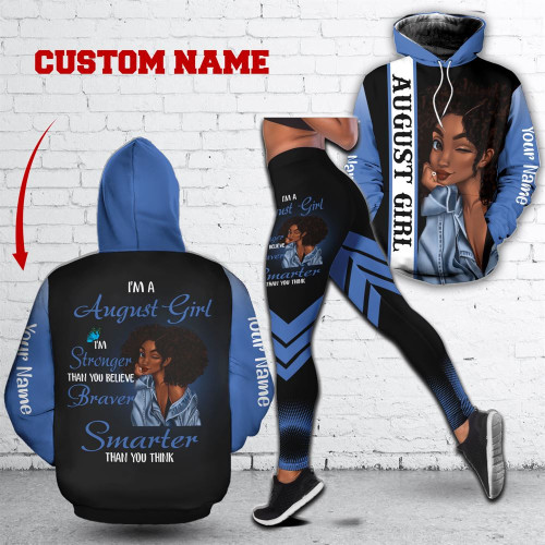 August Birthday Girl Combo August Outfit Personalized Hoodie Legging Set V013 Birthday Shirt