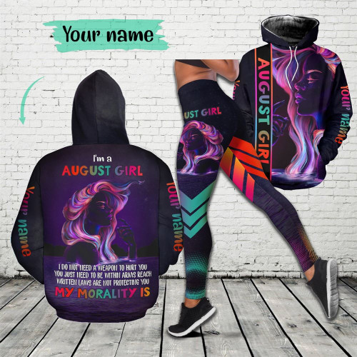 August Birthday Girl Combo August Outfit Personalized Hoodie Legging Set V01 Birthday Shirt