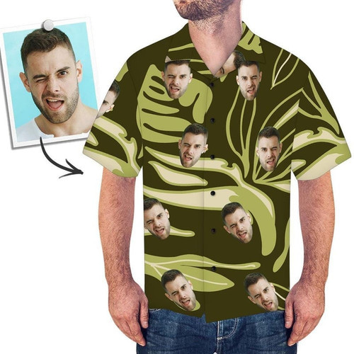 Personalized Photo Hawaiian Shirt Gift For Grandpa Custom Photo Hawaiian Shirt For Men Women Birthday Shirt