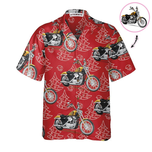 Personalized Photo Hawaiian Shirt Motorcycle Christmas Custom Photo Hawaiian Shirt For Men Women Birthday Shirt
