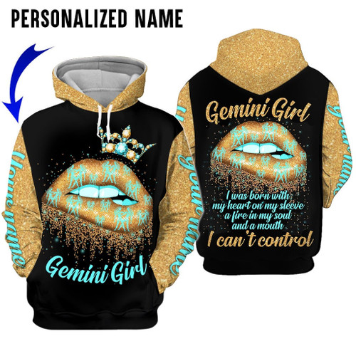 Personalized Name Gemini Shirt Girl Each Queen All Over Printed Zodiac Clothes