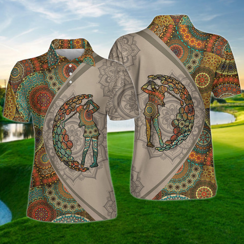 Mandala Paisley Pattern Women Golf Polo Shirt