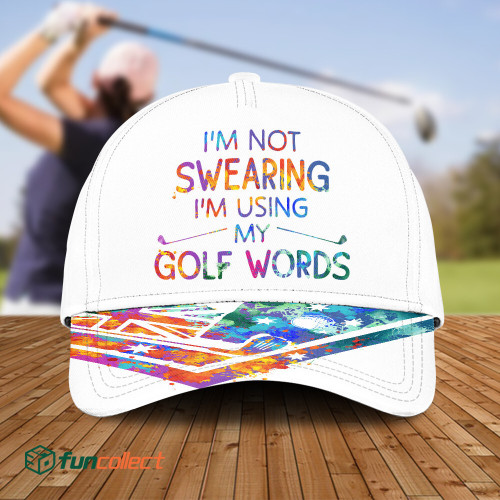 Watercolor Flag Australia I am Not Sweating I Am Using My Golf Words Golfer Gift Caps