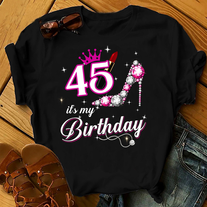 Personalized Birthday Outfit 45 Its My Birthday - Shirts Women Birthday T Shirts Summer Tops Beach T Shirts