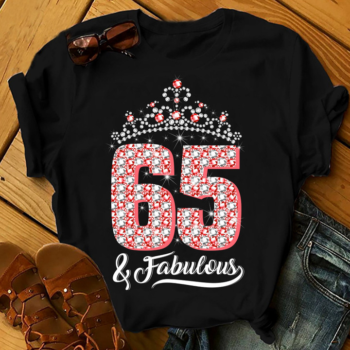 Personalized Birthday Outfit 65 And Fabulous Shirts Women Birthday T Shirts Summer Tops Beach T Shirts