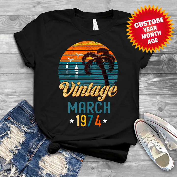 Personalized Birthday Outfit Vintage Shirt Summer Shirts Women Men Birthday T Shirts Summer Tops Beach T Shirts