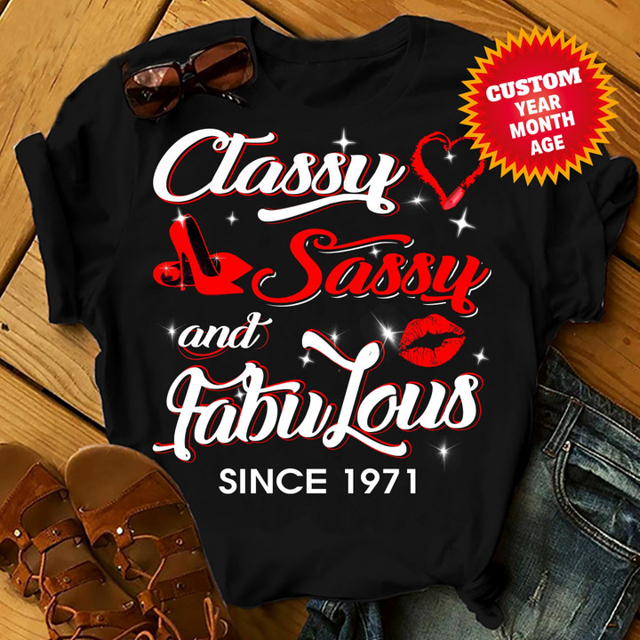 Personalized Birthday Outfit Classy Sassy And Fabulous since PERSONALIZATION - Shirts Women Birthday T Shirts Summer Tops Beach T Shirts