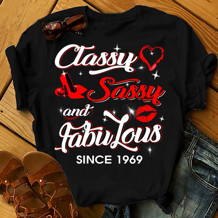 Personalized Birthday Outfit Classy Sassy And Fabulous since 1969 - Shirts Women Birthday T Shirts Summer Tops Beach T Shirts