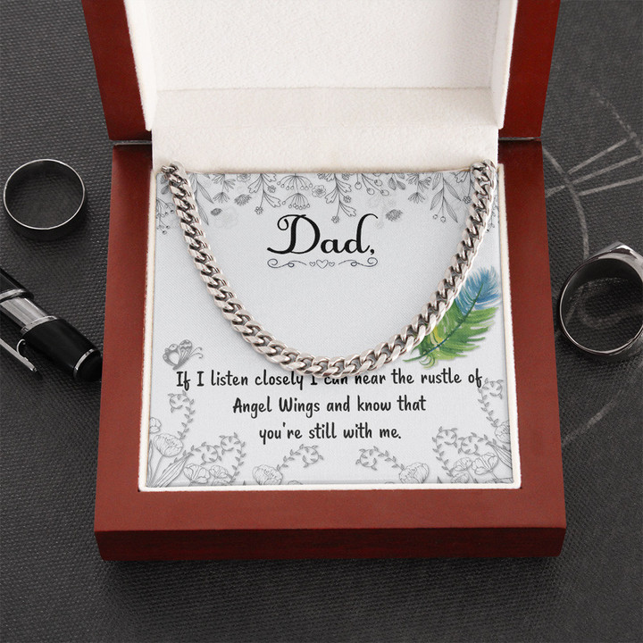 PersonalizedTo My Dad Happy Fathers Day If I listen closely  Birthday Gift Cuban Link Chain Gift For Men