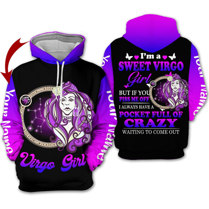 Personalized Name Birthay Shirt Horoscope Virgo Girl Birthday Gift Come Out Zodiac Signs Clothes