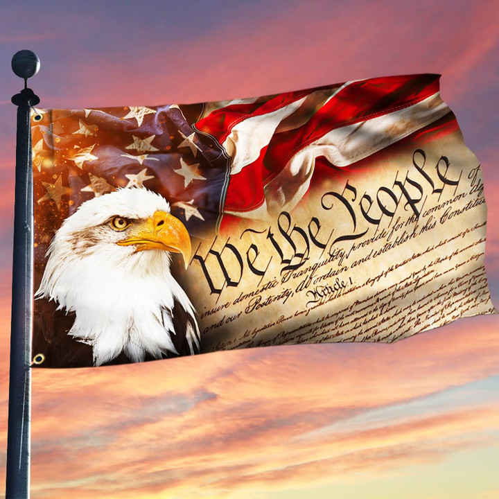 We The People American Patriot American Eagle Grommet Flag THH3719GF - 1