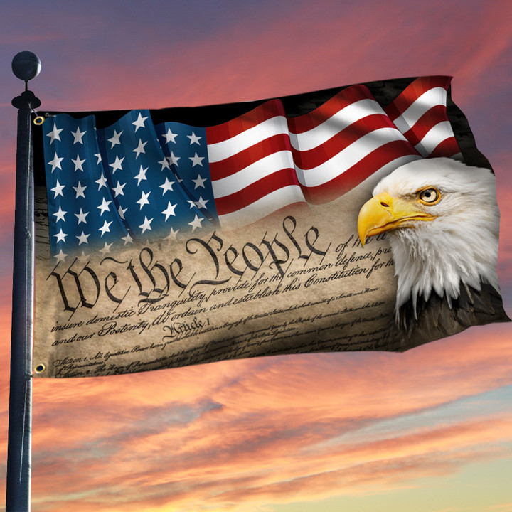 We The People American Patriot American Eagle Grommet Flag THN3777GF - 1