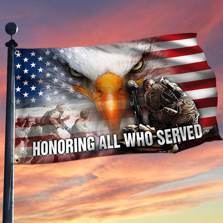 Veteran Flag Honoring All Who Served American Eagle Flag THH3474GF - 1