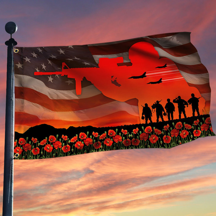 Memorial Day Grommet Flag Lest We Forget US Military TQN133GF - 1
