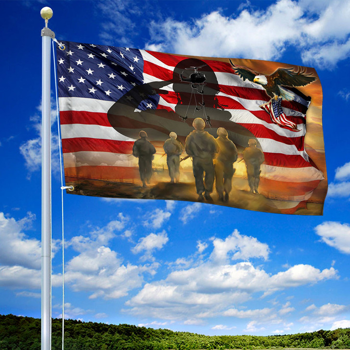 US Veteran American Patriots Memorial American Eagle Flag TPT77GF - 1