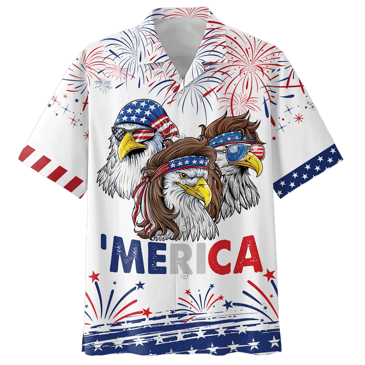 EAGLE 4TH OF JULY Classic Fireworks Independence Day Is Coming Hawaiian Shirt For Men Women - Aloha Shirt, Short Sleeve Series
