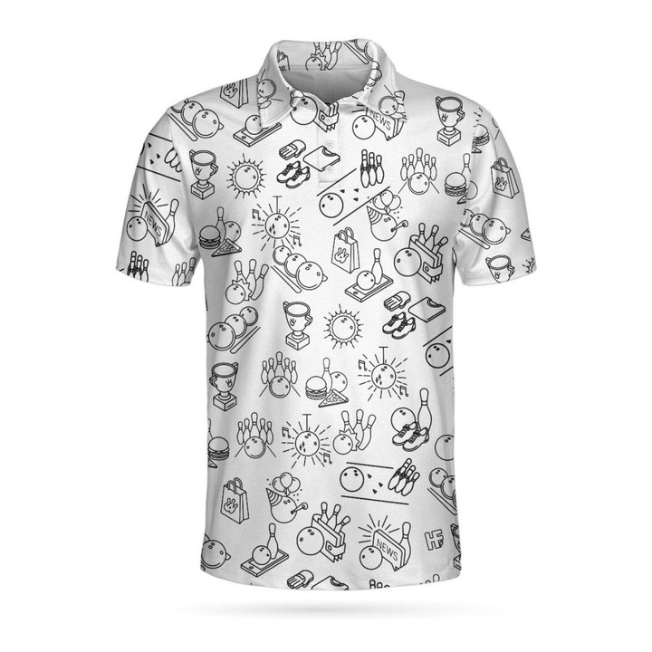 Bowling Icon Pattern Short Sleeve Polo Shirt Polo Shirts For Men And Women Gift For Bowling Lovers - 2