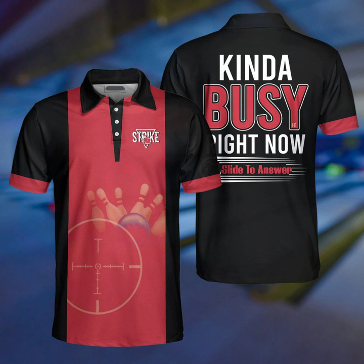 Bowling Kinda Busy Right Now 3D Polo Shirt - 2