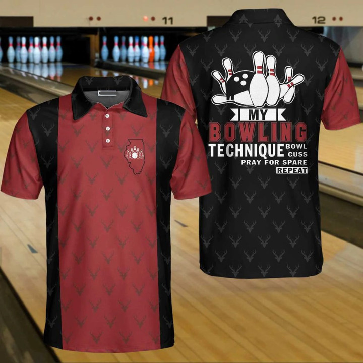 Bowling My Bowling Technique 3D Polo Shirt - 2