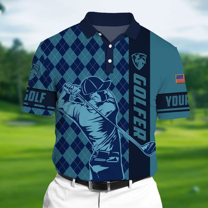Golf Polo Shirt Premium Golfer 3D Polo AOP Argyle Multicolor Personalized  Clevefit Golf Shirt Patriotic Golf Shirt For Men