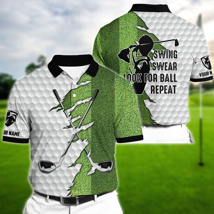 Golf Polo Shirt Premium Unique Golf Clubs Cross White Golf Polo Shirts Personalized Golf Shirt Patriotic Golf Shirt For Men