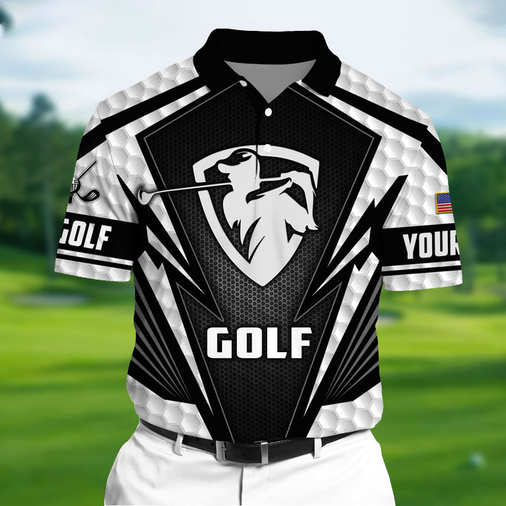 Golf Polo Shirt Premium Unique Golf 3D Polo For Lovers Multicolor Personalized  Clevefit Golf Shirt Patriotic Golf Shirt For Men