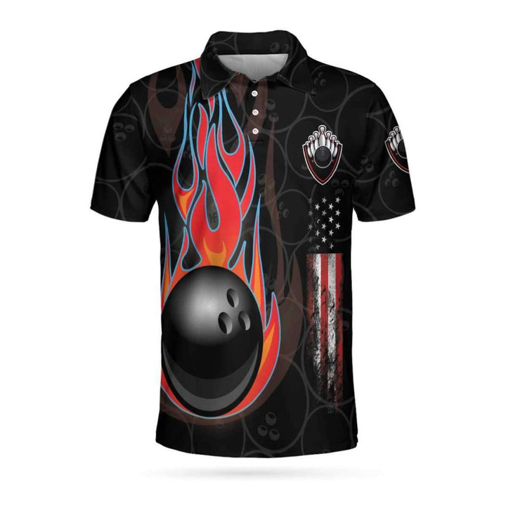 Bowling And Skull Team Black Short Sleeve Polo Shirt Polo Shirts For Men And Women - 2